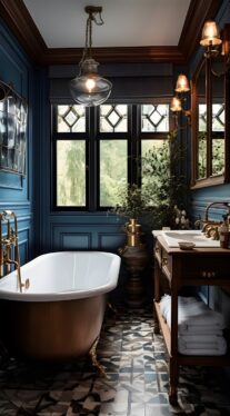 Vintage bathroom with clawfoot bathtub