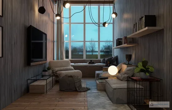 Create a cozy reading nook in a long living room